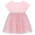 فستان بنات تول بشعار شوبيت باللون الوردى, 1, hi-res