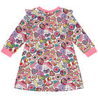 فستان بنات بالشعار باللون الابيض, 1, hi-res