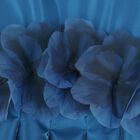 Girls Blue 3D Floral Satin Dress, 1, hi-res