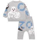 Baby Boys Grey Logo Tracksuit, 1, hi-res