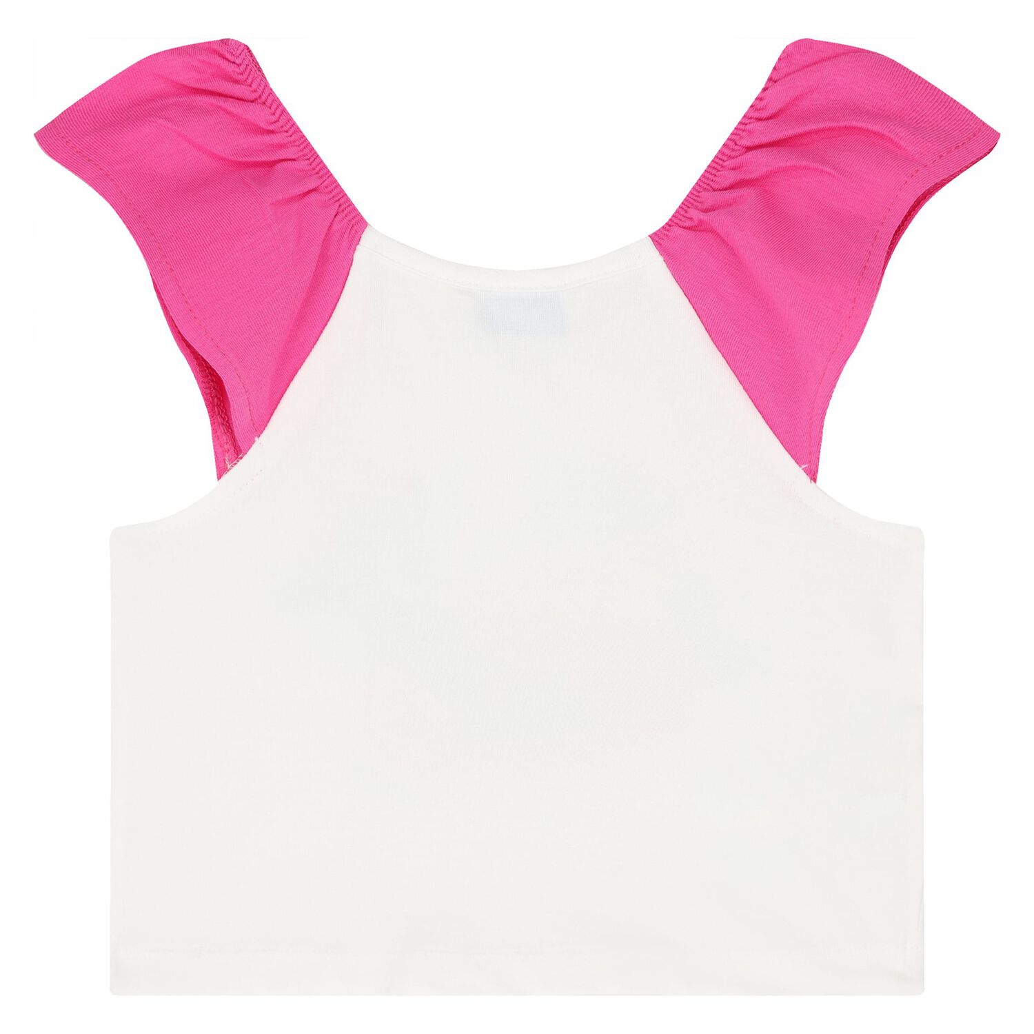 Younger Girls White & Pink Shorts Set, 1, hi-res