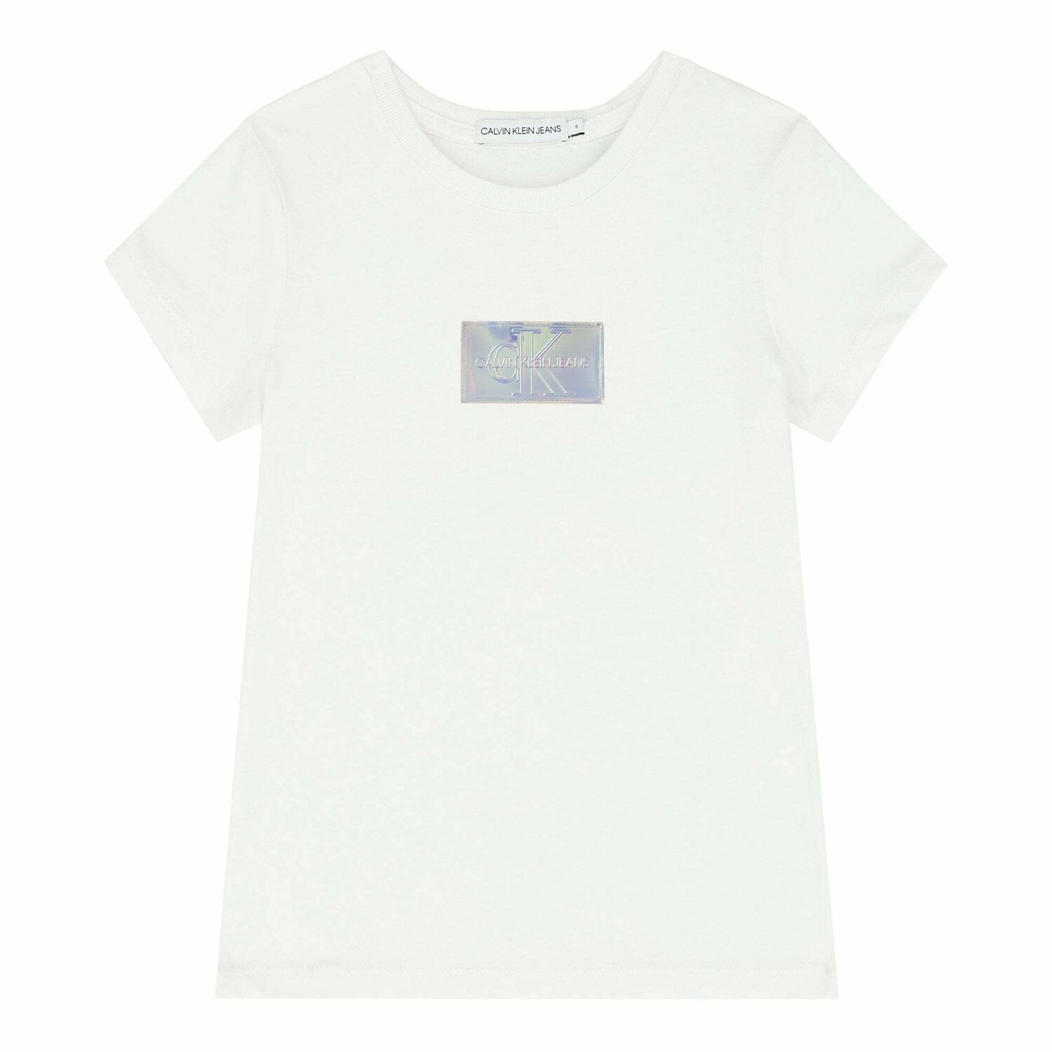 Girls White Logo T-Shirt, 1, hi-res