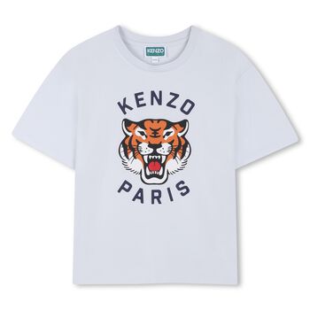 تيشيرت بشعار النمر باللون الأزرق للبنات