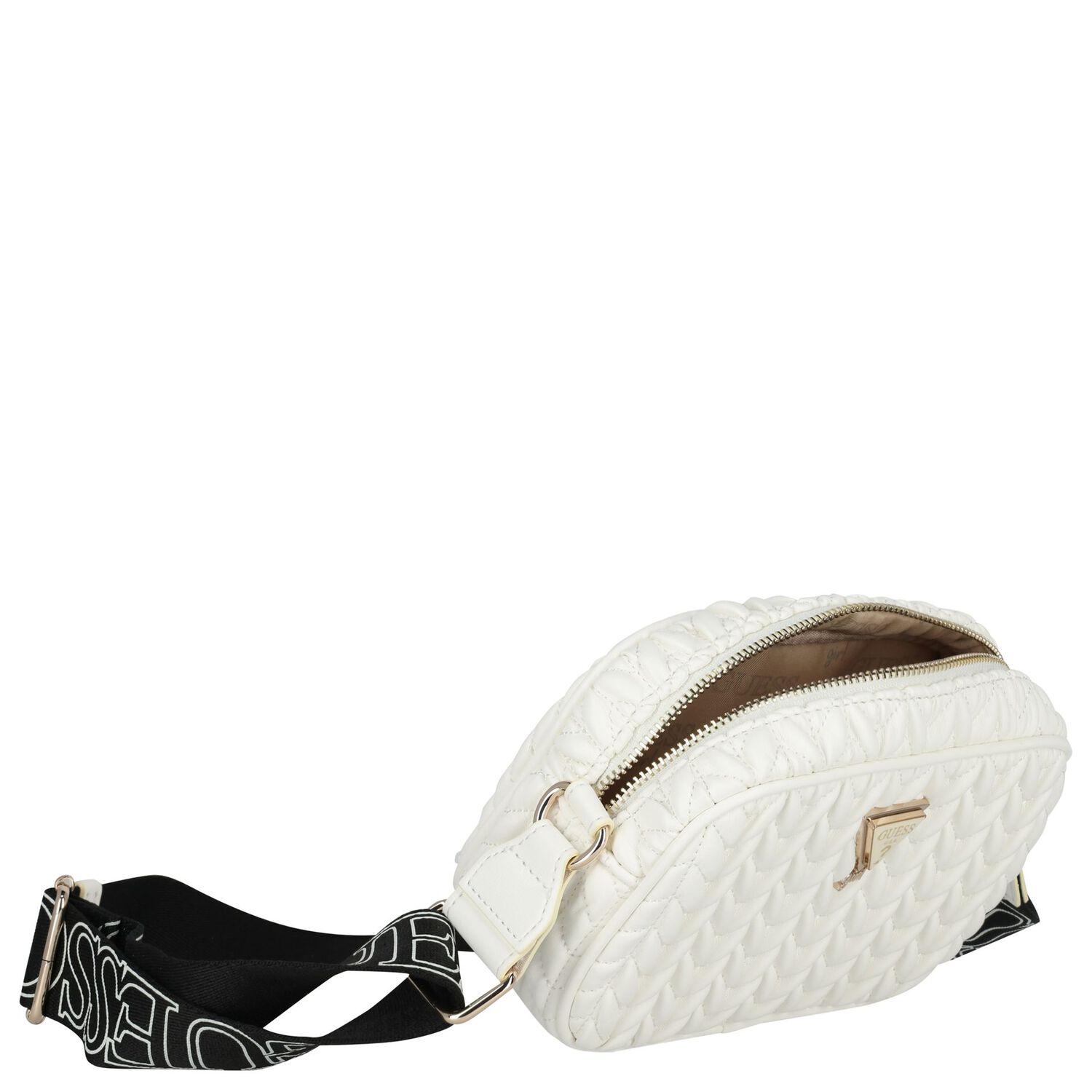 Girls White Logo Quilted Bag, 1, hi-res