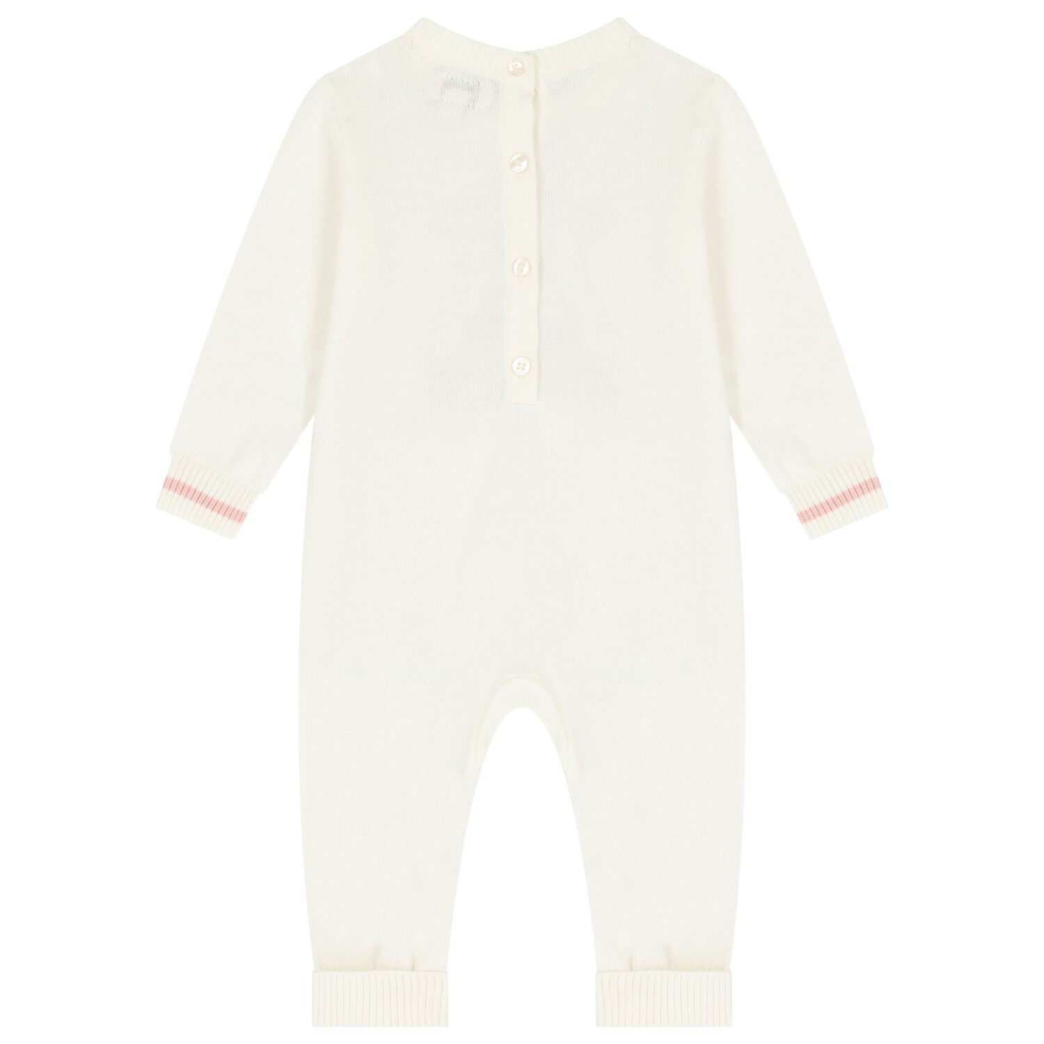 Baby Girls Ivory Teddy Bear Romper, 1, hi-res