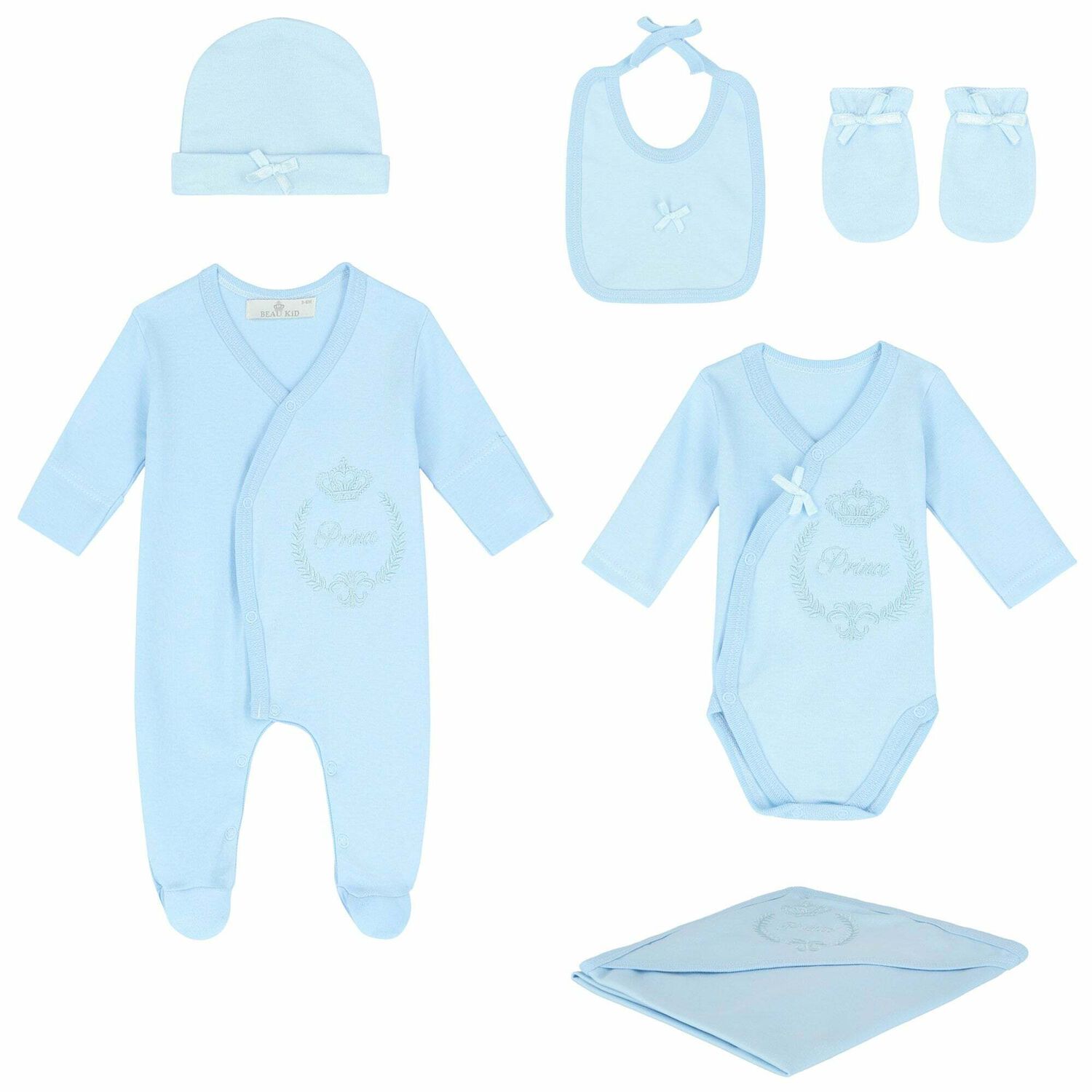 Baby Boys Blue Embroidered Gift Set, 2, hi-res image number null