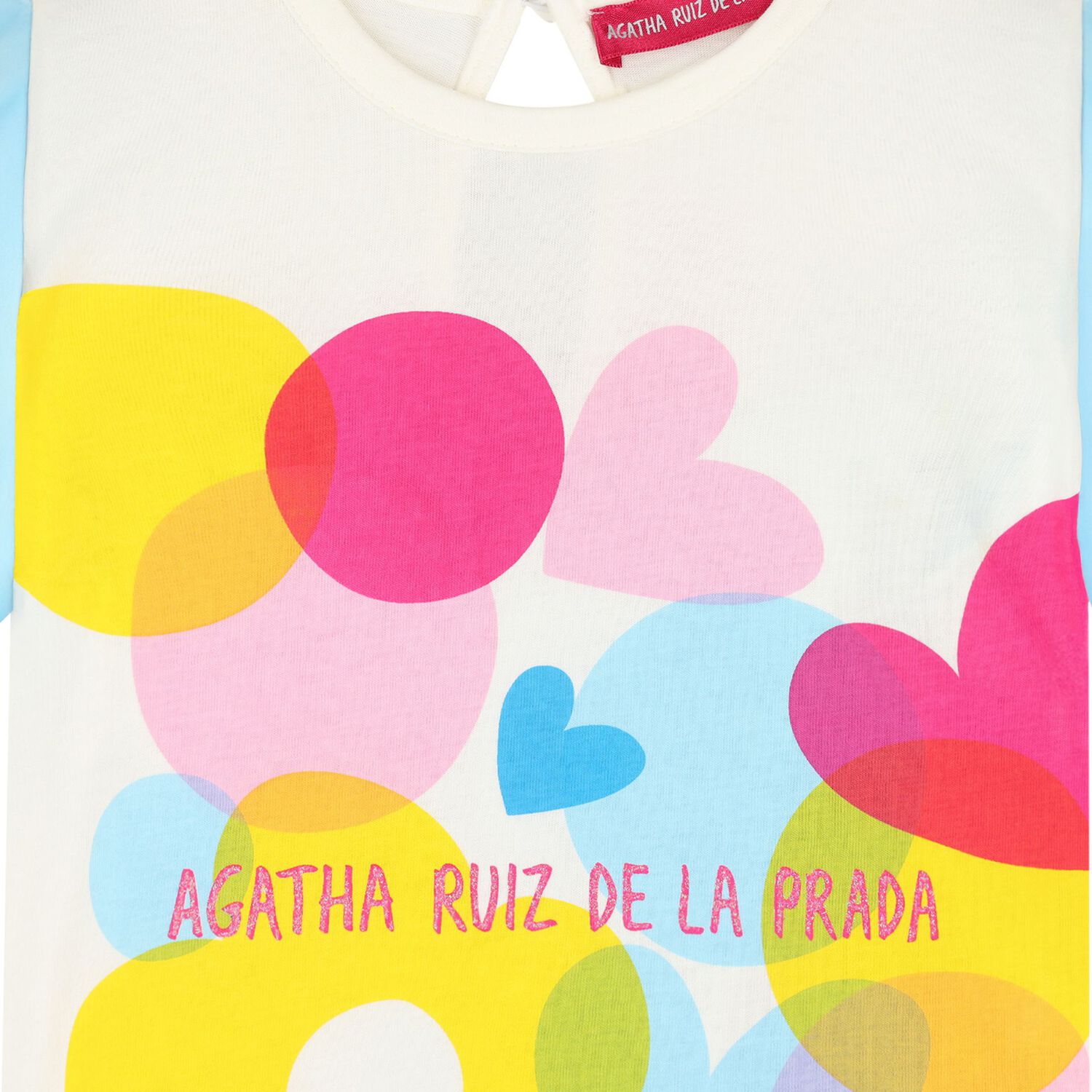 توب بنات بالشعار باللون العاجي والأزرق, 1, hi-res image number null