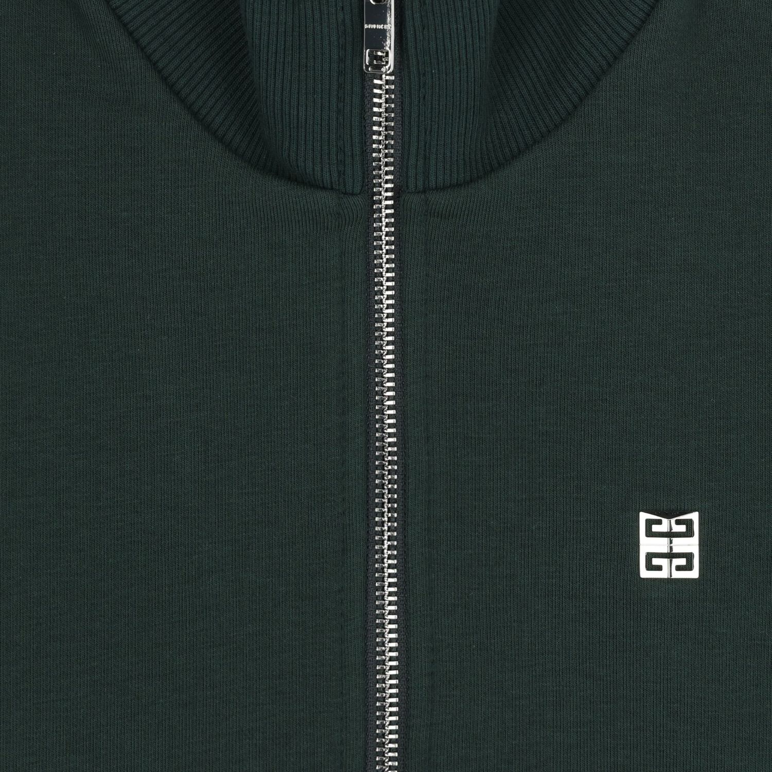 Boys Green Logo Zip Up Top, 1, hi-res