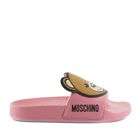 Girls Pink Teddy Bear Logo Sliders, 1, hi-res
