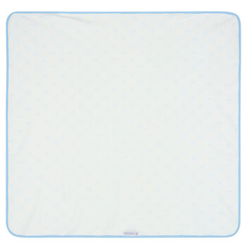 Baby Boys Ivory & Blue Horse Blanket