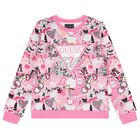 قميص بناتي وردي بشعار, 1, hi-res