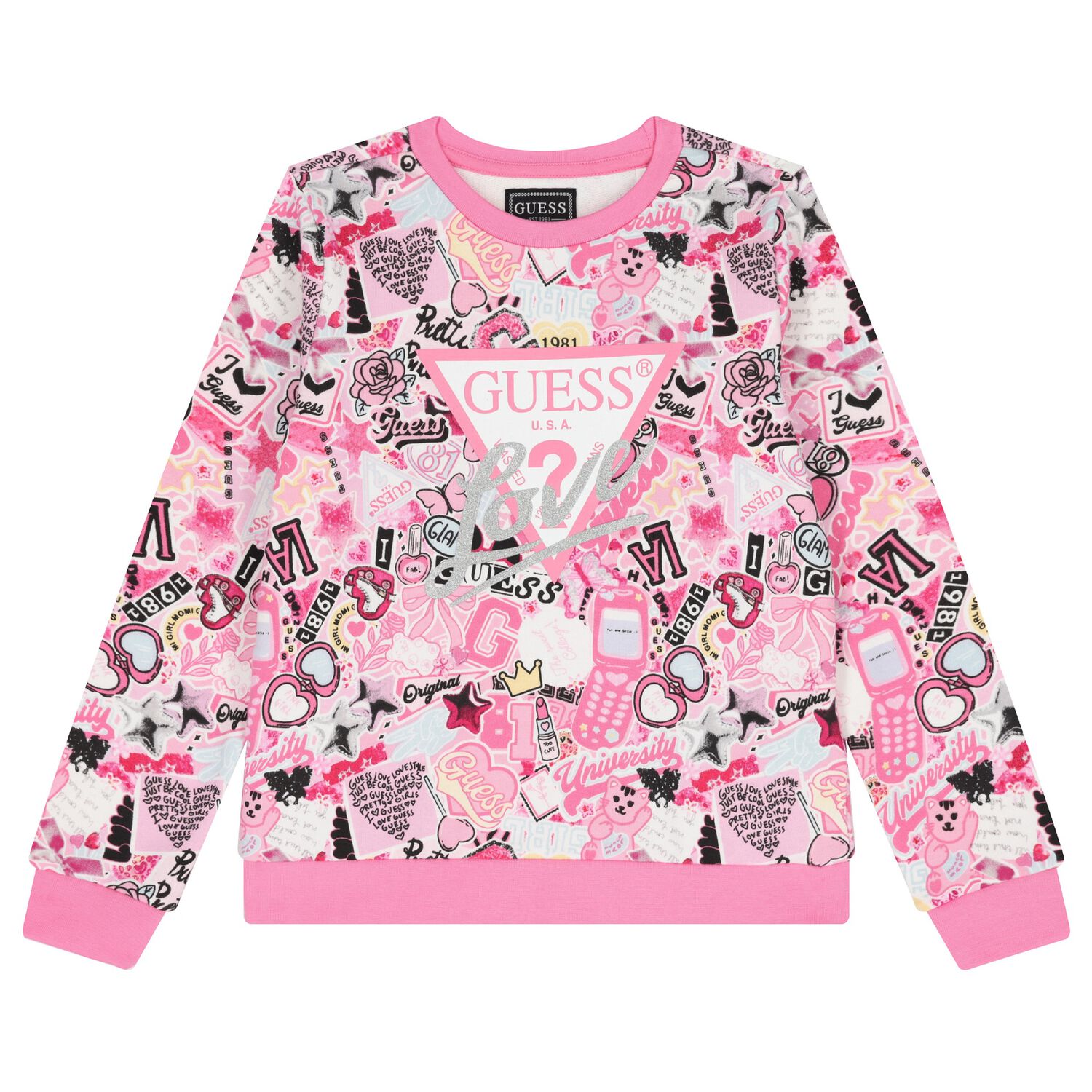 قميص بناتي وردي بشعار, 1, hi-res image number null