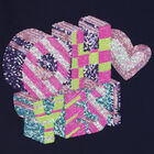 Girls Navy Blue Embellished Sequin Long Sleeve Top, 1, hi-res