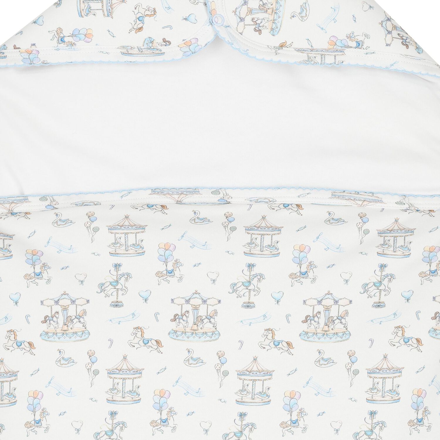 Baby Boys Blue & White Carousel Nest, 1, hi-res