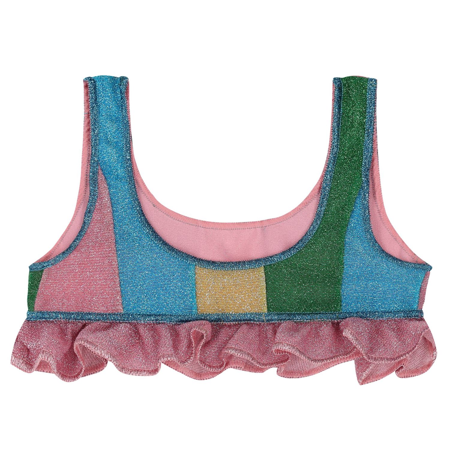 Girls Rainbow Stripe Lumiere Bikini, 1, hi-res image number null