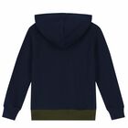 Boys Navy, White & Khaki Logo Hooded Top, 1, hi-res