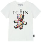 تيشيرت بالشعار باللون الابيض للاولاد, 1, hi-res