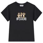 Boys Black Teddy Bear Logo T-Shirt, 5, hi-res