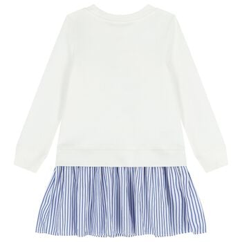 فستان بولو للبنات باللون الأبيض 