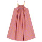 Girls Orange Dots Dress, 1, hi-res