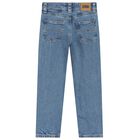 Girls Blue Logo Denim Jeans, 1, hi-res