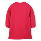 فستان سويت شيرت بشعار زهرة وردي للبنات, 1, hi-res