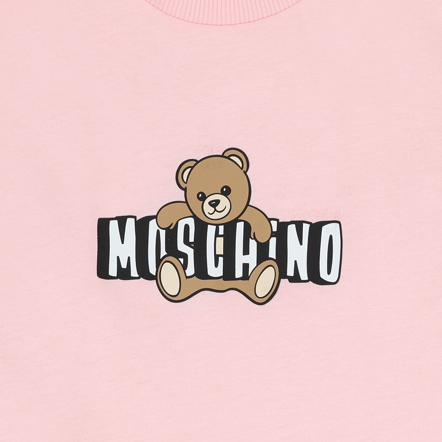 Girls Pink Teddy Bear Logo T-Shirt, 5, hi-res