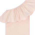 Girls Pink One Shoulder Top, 3, hi-res
