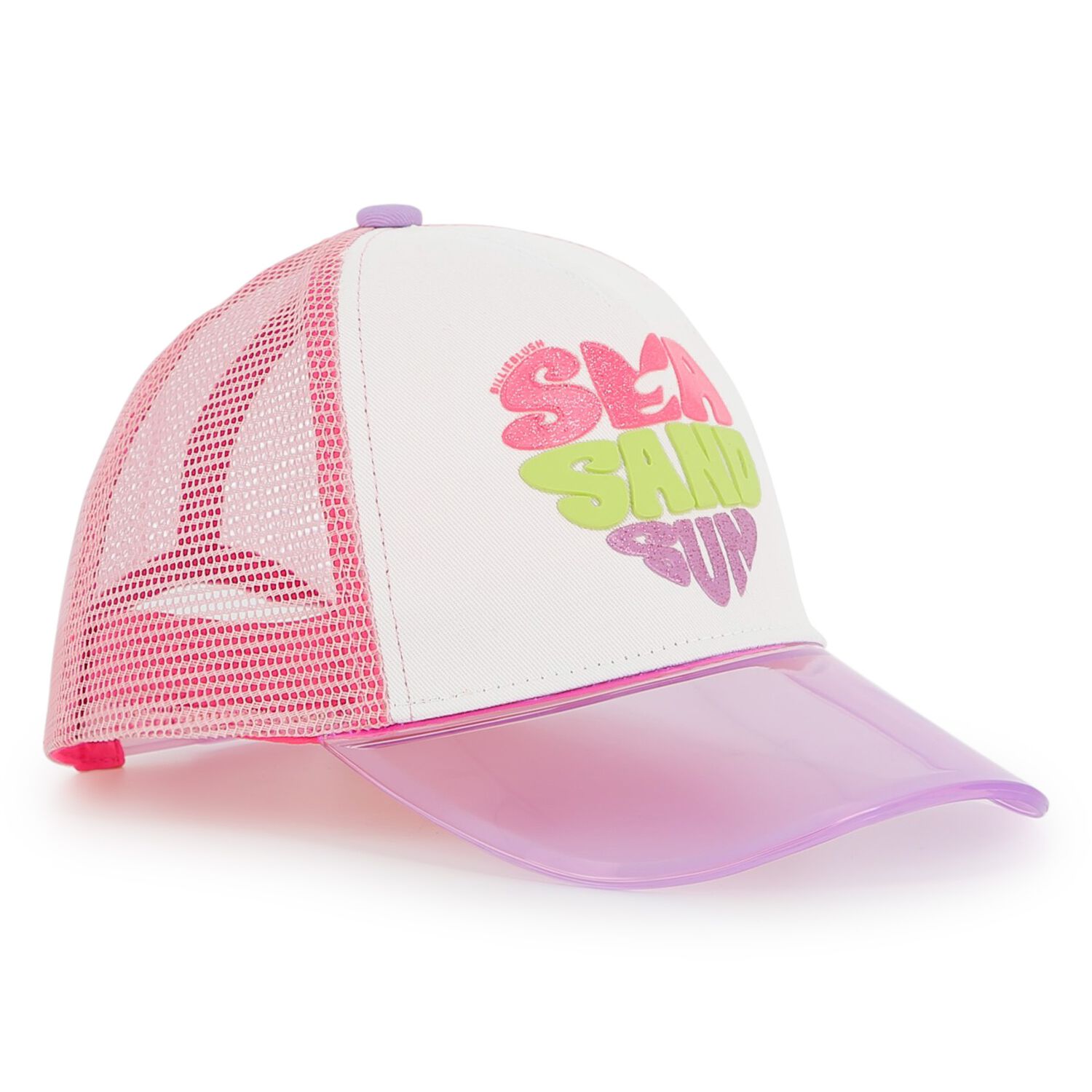 Girls White & Pink Logo Cap, 1, hi-res