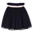 Girls Navy Blue Glitter Tulle Skirt, 1, hi-res