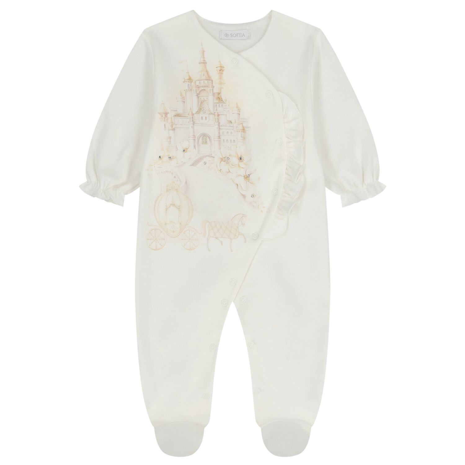 أفرول بنات مزين باللون العاجي, 1, hi-res