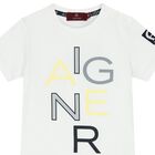 Younger Boys White Logo T-Shirt, 1, hi-res