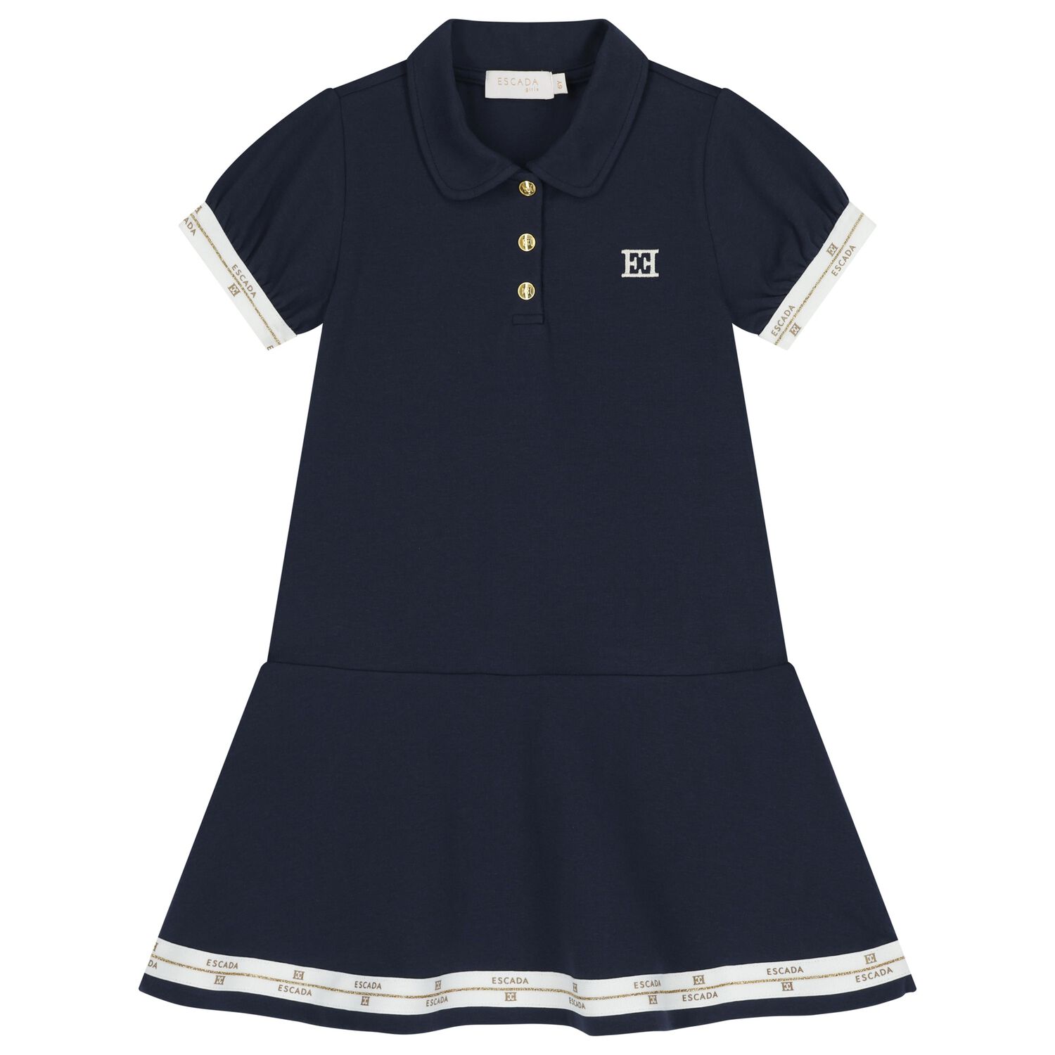 Girls Navy Blue Logo Dress, 1, hi-res