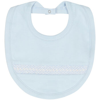Baby Boys Blue Smocked Bib