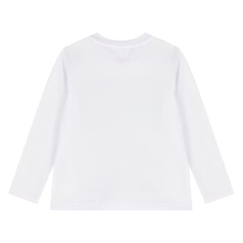 بلوزة ييتي بيضاء بأكمام طويلة للأولاد الصغار