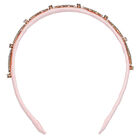 طوق شعر بنات مطرز باللون الوردي, 1, hi-res