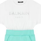 فستان بنات قطني باللون الأخضر والأبيض , 1, hi-res