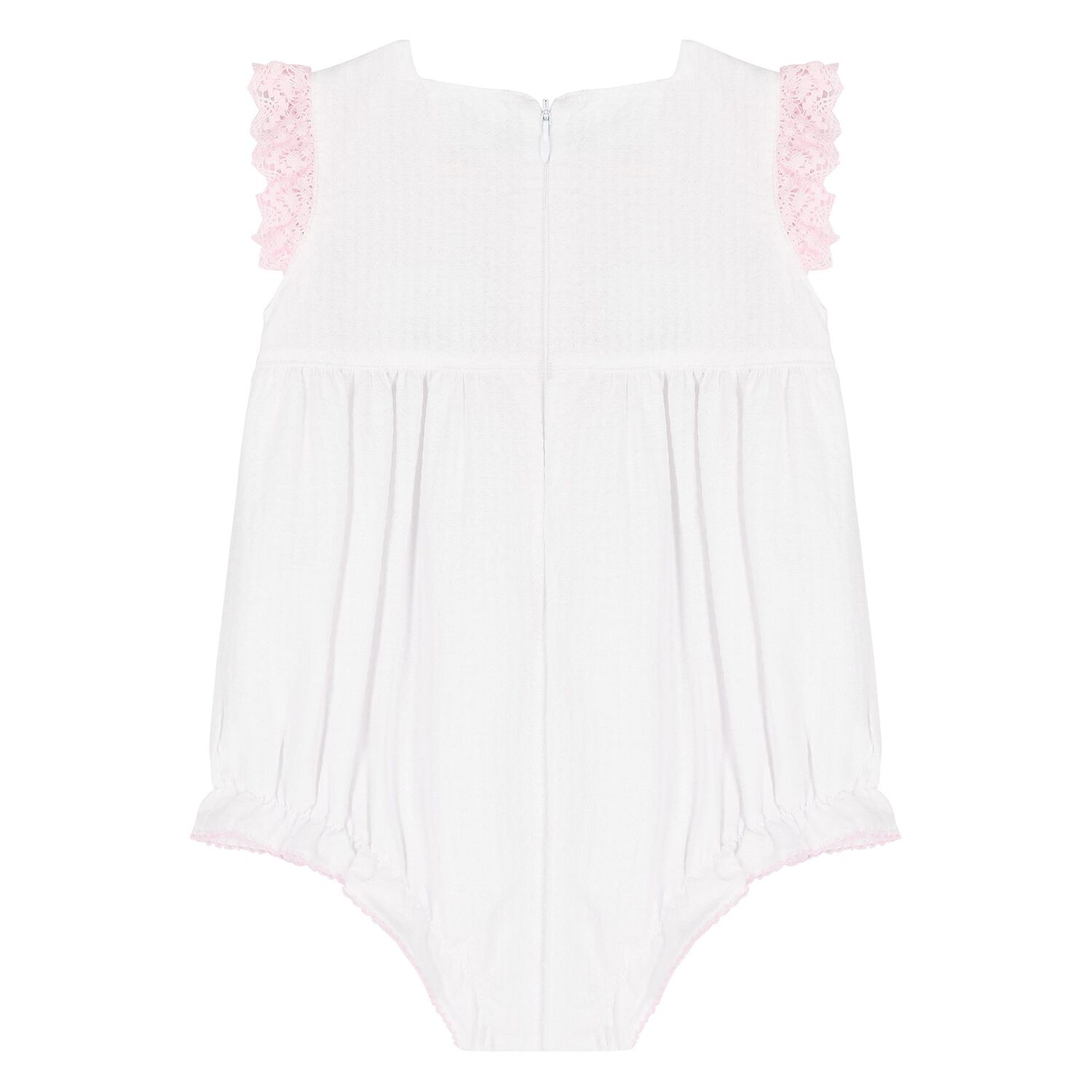 رومبير دانتيل باللونين الأبيض والوردي للبنات الصغار, 1, hi-res image number null