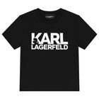 Boys Black Logo T-Shirt, 1, hi-res