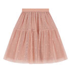 Girls Pink Flower Tulle Skirt, 2, hi-res