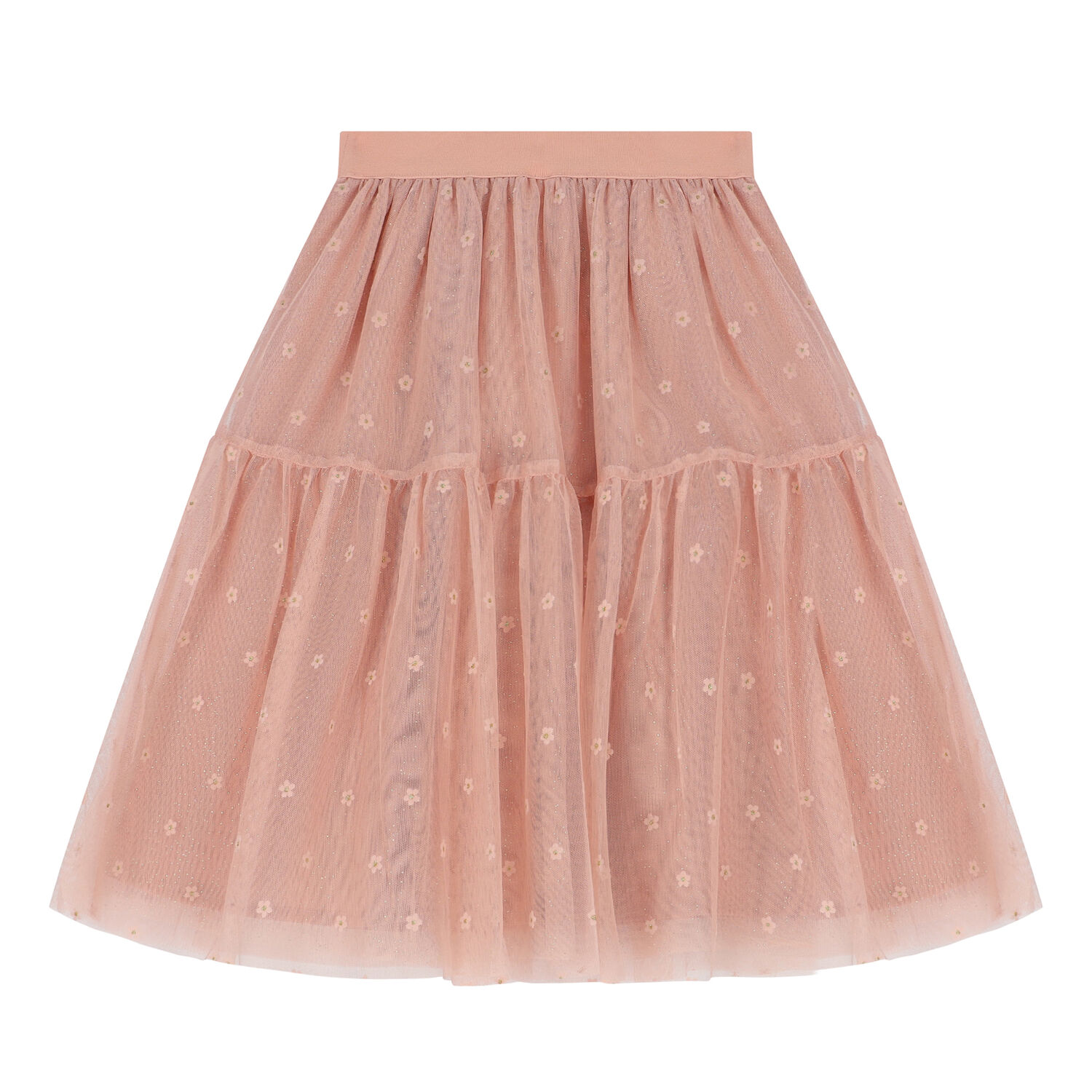 Girls Pink Flower Tulle Skirt, 2, hi-res image number null