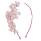 Girls Pink Embellished Crystal Flower Headband, 1, hi-res