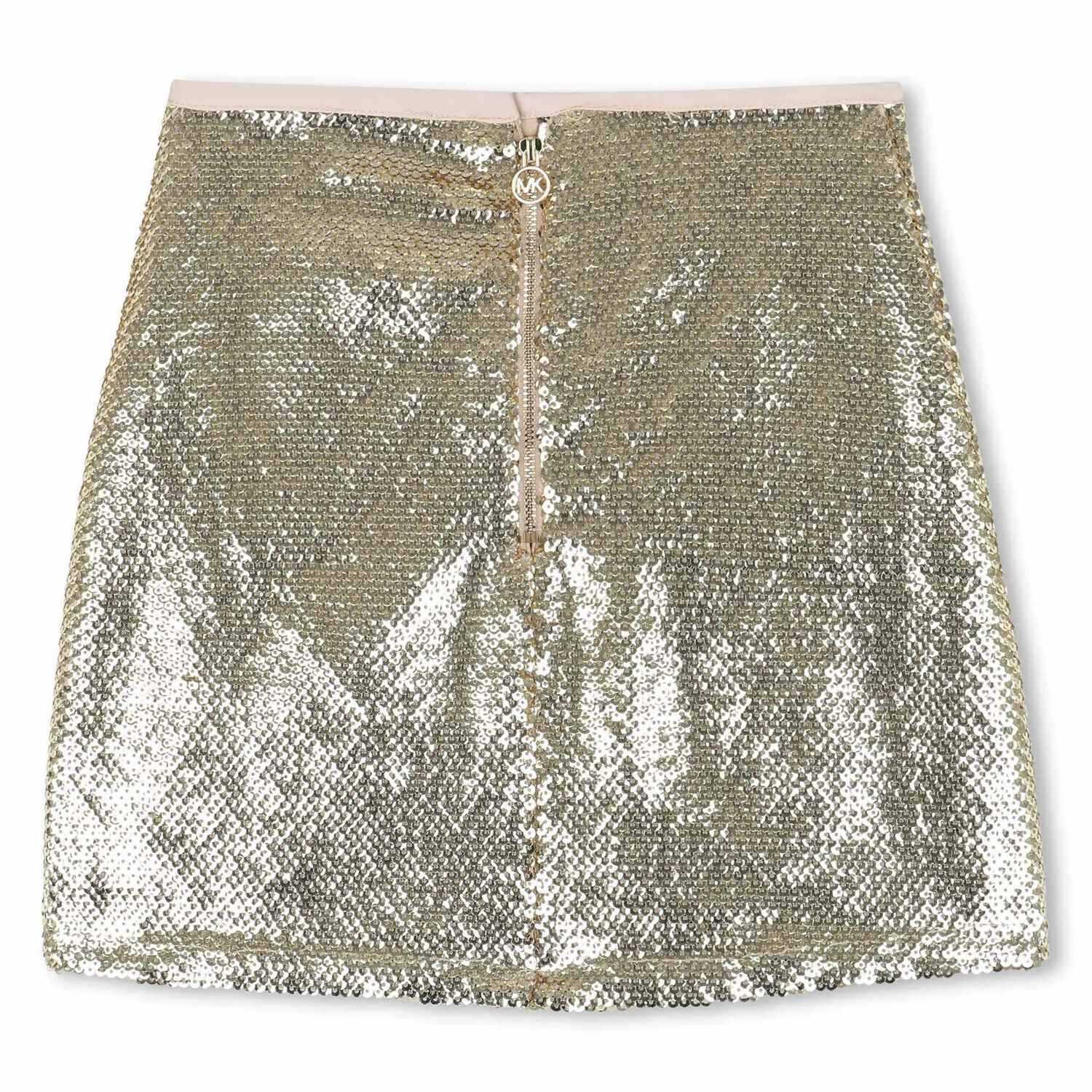 Girls Gold Sequins Skirt, 1, hi-res