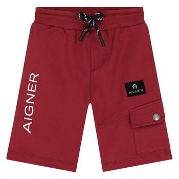 Younger Boys Red Logo Shorts 