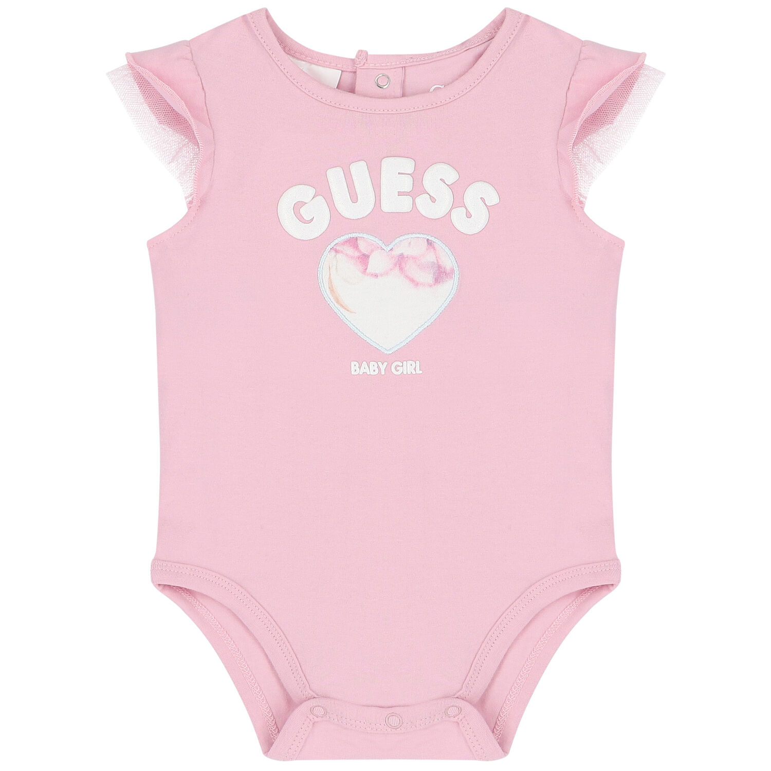 Baby Girls Pink & White Logo Bodysuit Set, 1, hi-res