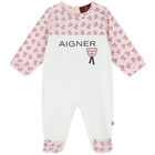 Pink & White Logo Babygrow Set, 3, hi-res