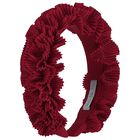 Girls Red Pleated Ruffled Headband, 1, hi-res