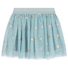 Girls Green Heart Tulle Skirt, 1, hi-res