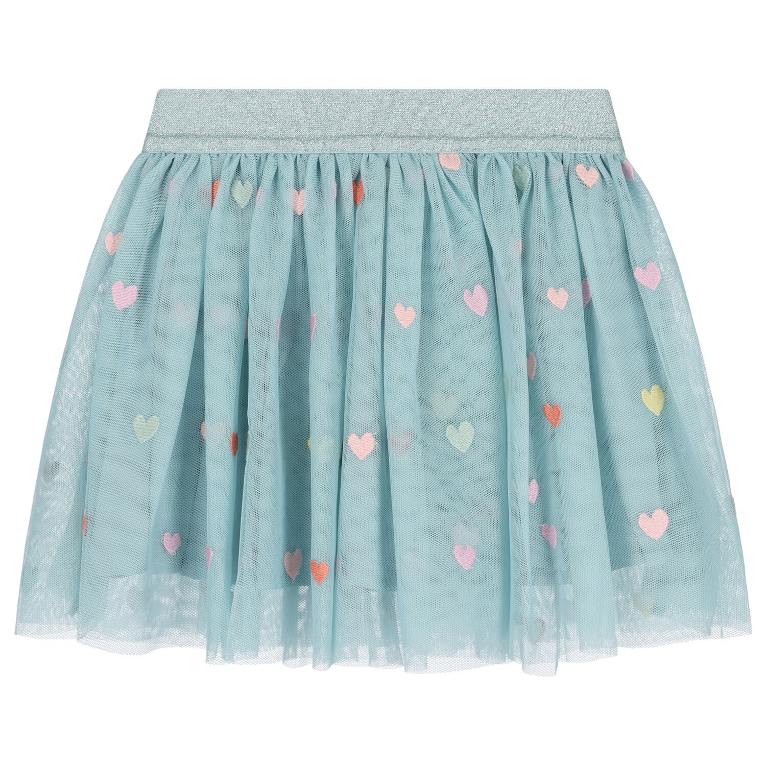 Girls Green Heart Tulle Skirt, 1, hi-res