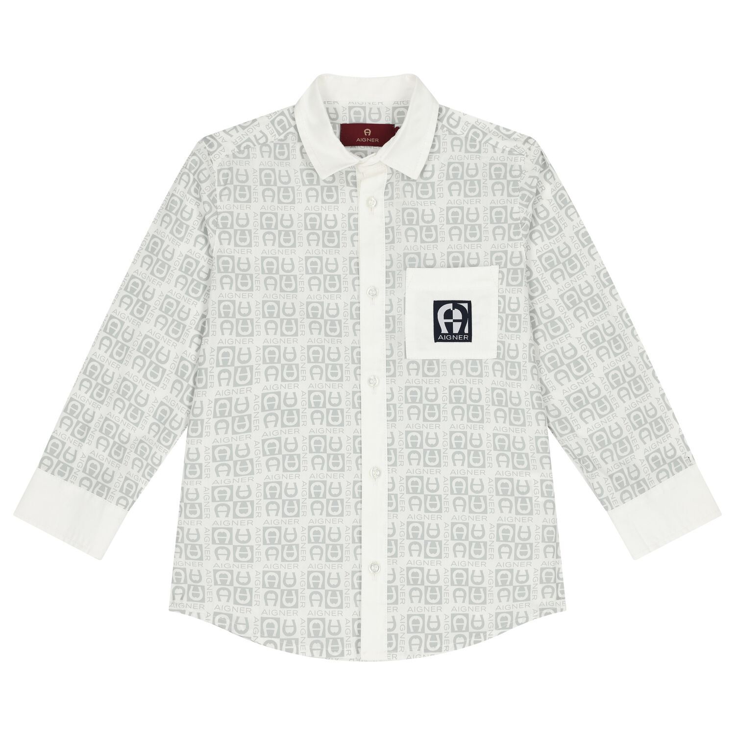 تيشيرت أولاد بالشعار باللون الأبيض و الرمادى, 1, hi-res image number null